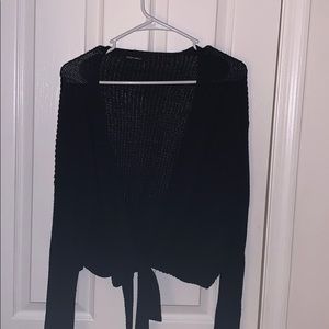 black tie front sweater